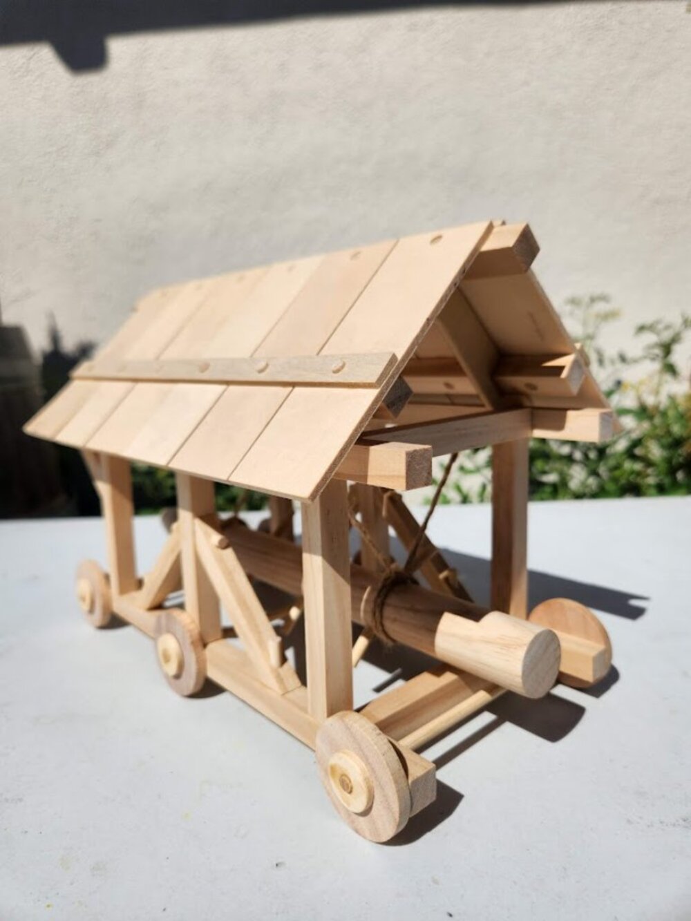 Roman Battering Ram Wooden Model History Medieval Props Social Studies Decor Woo